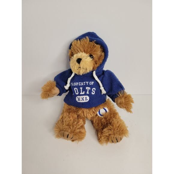 Indianapolis COLTS Super Soft 9" Brown Bear Wearing Hoodie Stuffed Animal - Picture 9 of 9